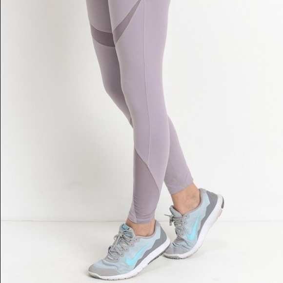SOLD Lavender Mesh Workout Leggings - Picture 2 of 7